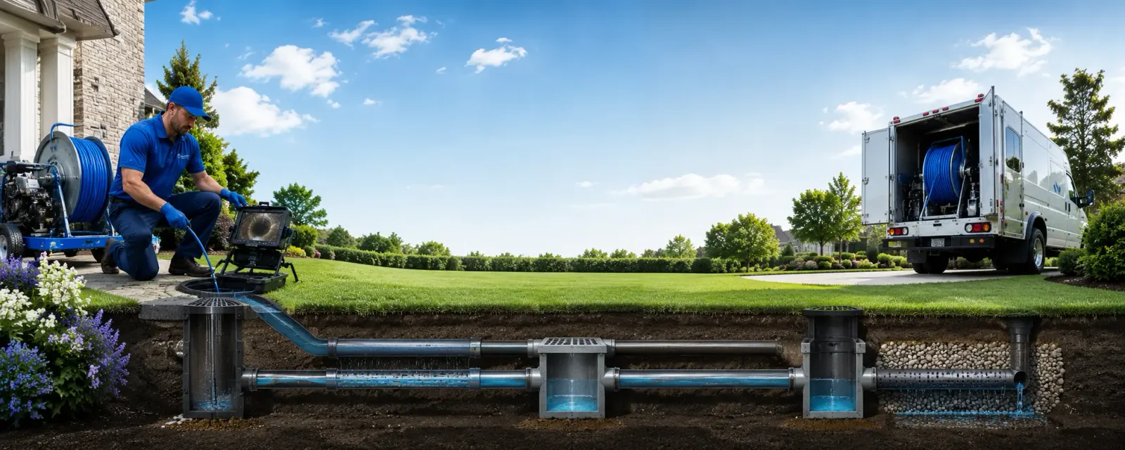 Outdoor drain cleaning information for Blue River, WI
